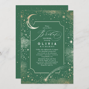 Starry Night Moon Mystical Celestial Bridal Shower Invitation