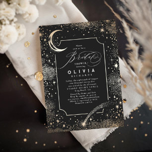 Starry Night Moon Mystical Celestial Bridal Shower Invitation