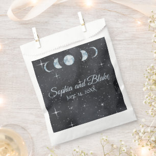 Starry Night Moon Phases Wedding Favour Bags