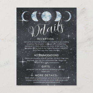Starry Night Moon Phases Zodiac Enclosure Card