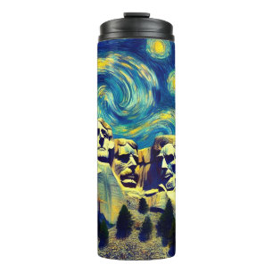 Starry Night Mt. Rushmore South Dakota Thermal Tumbler