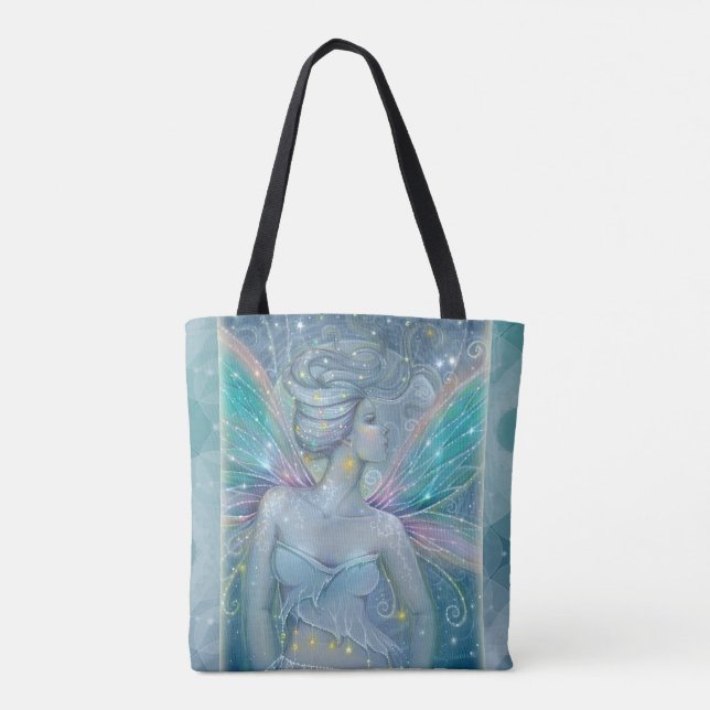 Starry Night Mystical Fairy Fantasy Art Tote Bag (Back)