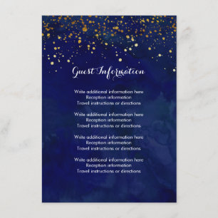 Starry Night Navy and Faux Gold Glitter Enclosure Card