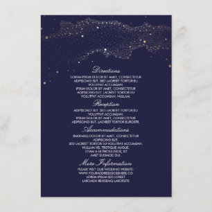 Starry Night Navy and Gold Wedding Information Enclosure Card