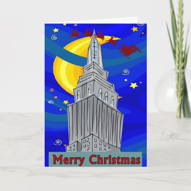 Starry Night New York Christmas Holiday Card (Front)