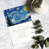 Starry Night Old painting wedding invitation