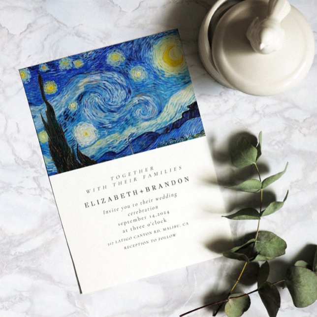 Starry Night Old painting wedding invitation (Creator Uploaded)