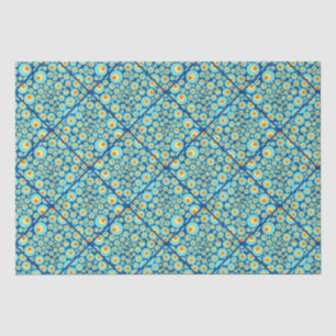 Starry Night On Sea Doodle Diamond Tile Tissue Paper