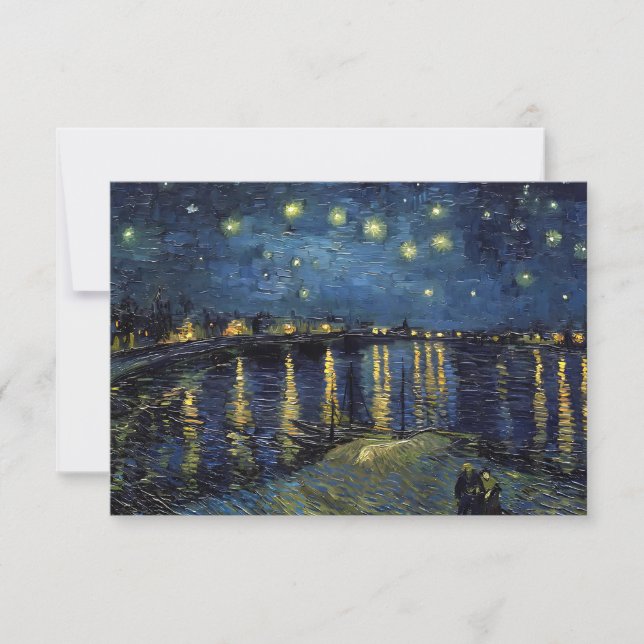Starry Night on the Rhone Art Invitation – Van Gog (Front)