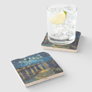 Starry Night on the Rhone Van Gogh Stone Coaster