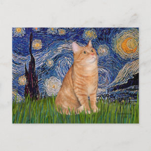 Starry Night - Orange Tabby 46 Postcard