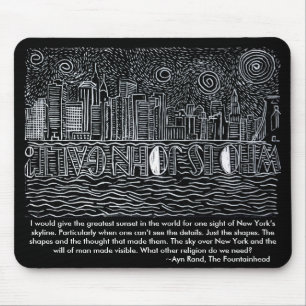 Starry Night Over New York...Who Is John Galt? Mouse Mat