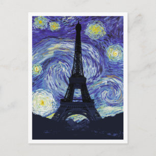 Starry Night Over Paris Postcard