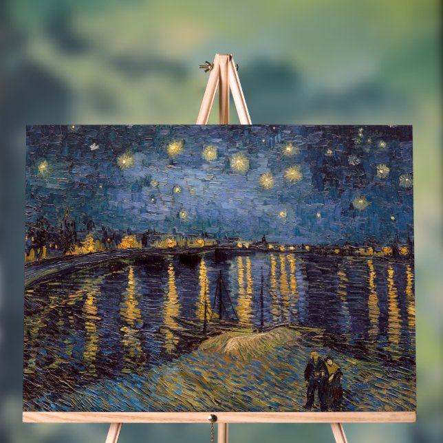 Starry Night Over Rhone River by Vincent Van Gogh Acrylic Sign (Neutral)