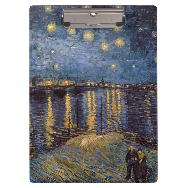 Starry Night Over Rhone River by Vincent Van Gogh Clipboard (Front)