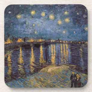 Starry Night Over Rhone River by Vincent Van Gogh Coaster