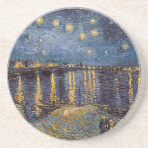 Starry Night Over Rhone River by Vincent Van Gogh Coaster