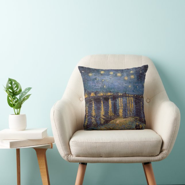 Starry Night Over Rhone River by Vincent Van Gogh Cushion (Chair)