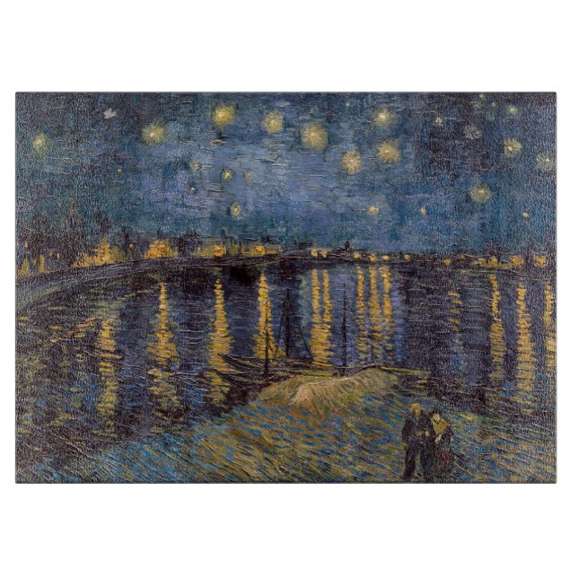 Starry Night Over Rhone River by Vincent Van Gogh Cutting Board (Front)