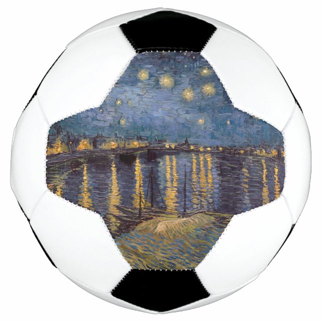 Starry Night Over Rhone River by Vincent Van Gogh Football (Front)