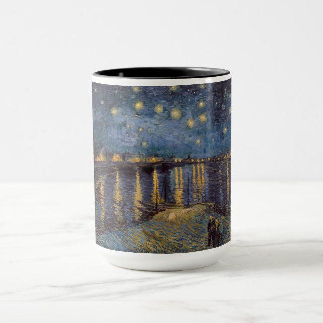 Starry Night Over Rhone River by Vincent Van Gogh Mug (Center)