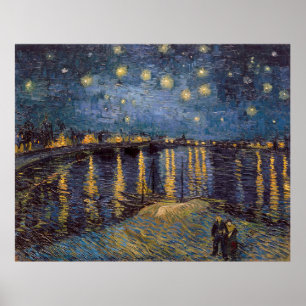 Starry Night Over Rhone River by Vincent Van Gogh Poster