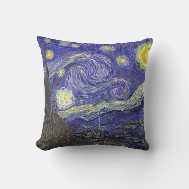 Starry Night Over Rhone van Gogh Throw Pillow (Front)