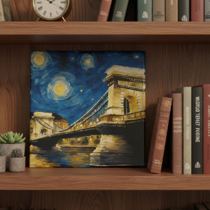 Starry Night Over the Danube Tile