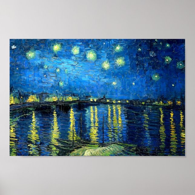 Starry Night Over the Rhone (1888) Van Gogh Art Poster (Front)
