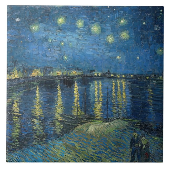 Starry Night Over the Rhone (1888) Vincent van Gog Tile (Front)
