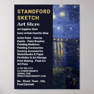 Starry Night Over The Rhone, Art Supplies Store Poster