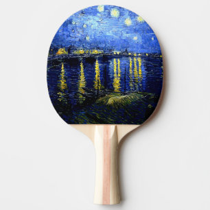 Starry Night over the Rhone by van Gogh Ping Pong Paddle