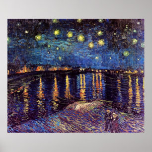 Starry night over the Rhone by Van Gogh Poster