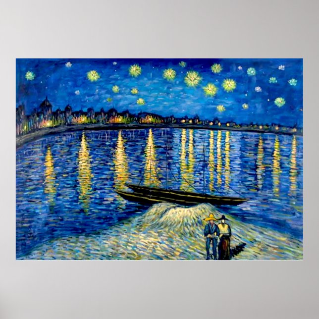 Starry Night Over the Rhône by Vicent van Gogh Poster (Front)