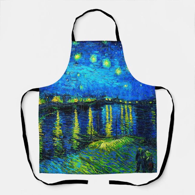 Starry Night Over the Rhone by Vincent Van Gogh Apron (Front)