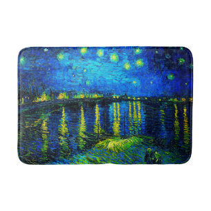 Starry Night Over the Rhone by Vincent Van Gogh Bath Mat
