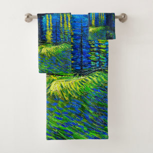 Starry Night Over the Rhone by Vincent Van Gogh Bath Towel Set