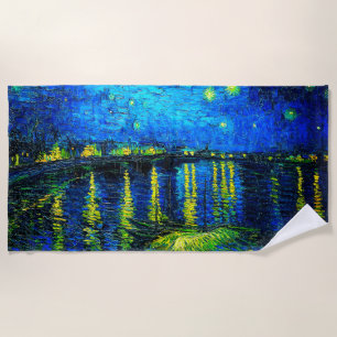 Starry Night Over the Rhone by Vincent Van Gogh Beach Towel
