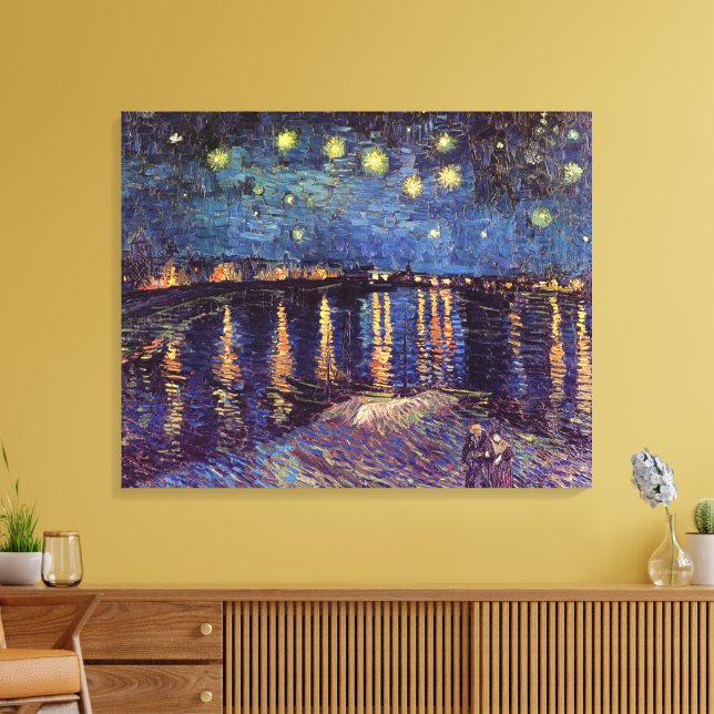 Starry Night Over the Rhone by Vincent van Gogh Canvas Print (Insitu(LivingRoom))