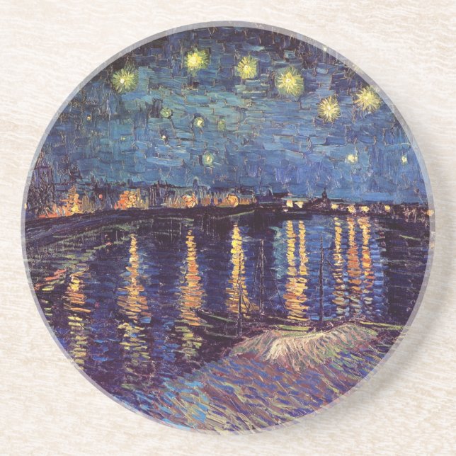 Starry Night Over the Rhone by Vincent van Gogh Coaster (Front)