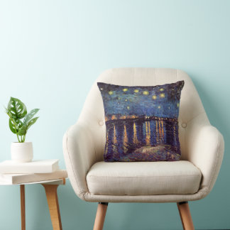 Starry Night Over the Rhone by Vincent van Gogh Cushion