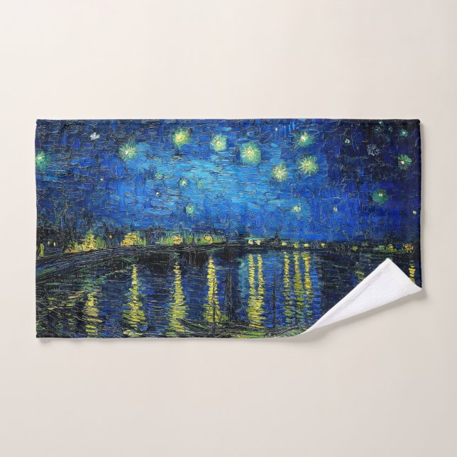 Starry Night Over the Rhone by Vincent Van Gogh Hand Towel (Hand Towel)
