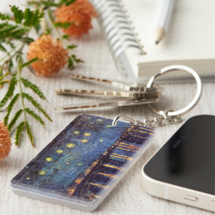 Starry Night Over the Rhone by Vincent van Gogh Key Ring