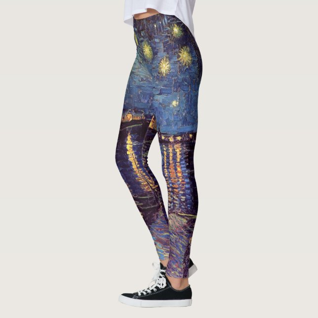 Starry Night Over the Rhone by Vincent van Gogh Leggings (Left)