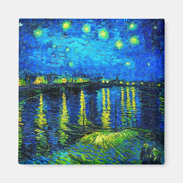 Starry Night Over the Rhone by Vincent Van Gogh Magnet (Front)