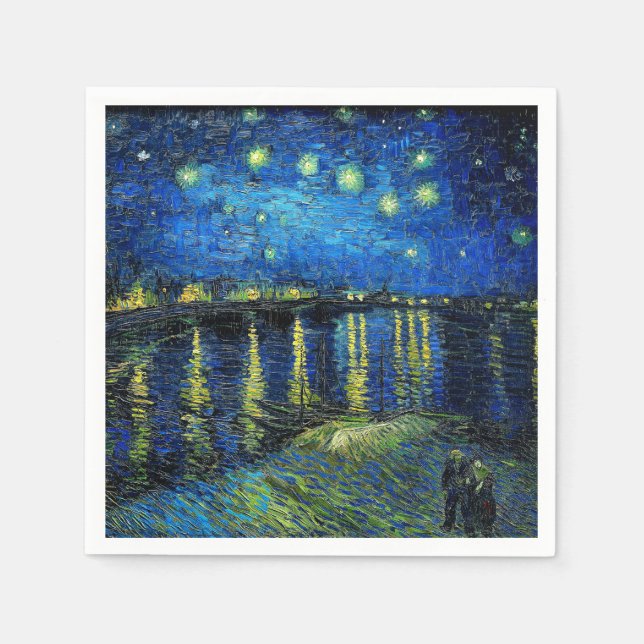 Starry Night Over the Rhone by Vincent Van Gogh Napkin (Front)