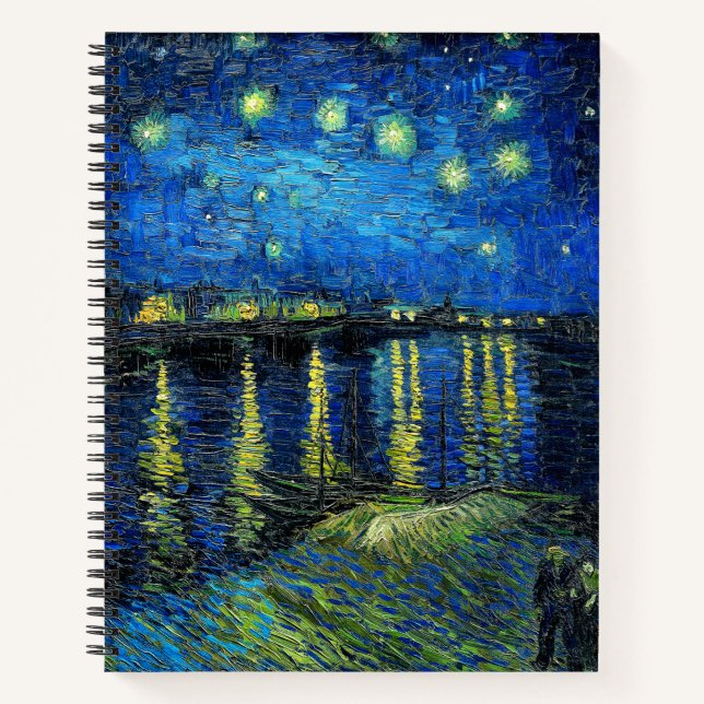 Starry Night Over the Rhone by Vincent Van Gogh Notebook (Front)