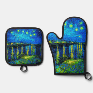 Starry Night Over the Rhone by Vincent Van Gogh Oven Mitt & Pot Holder Set