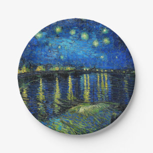 Starry Night Over the Rhone by Vincent Van Gogh Paper Plate