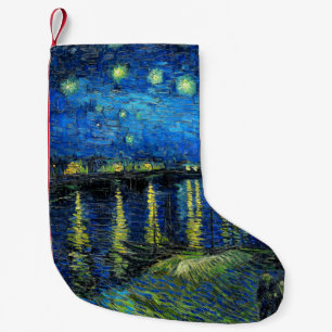 Starry Night Over the Rhone by Vincent Van Gogh Small Christmas Stocking